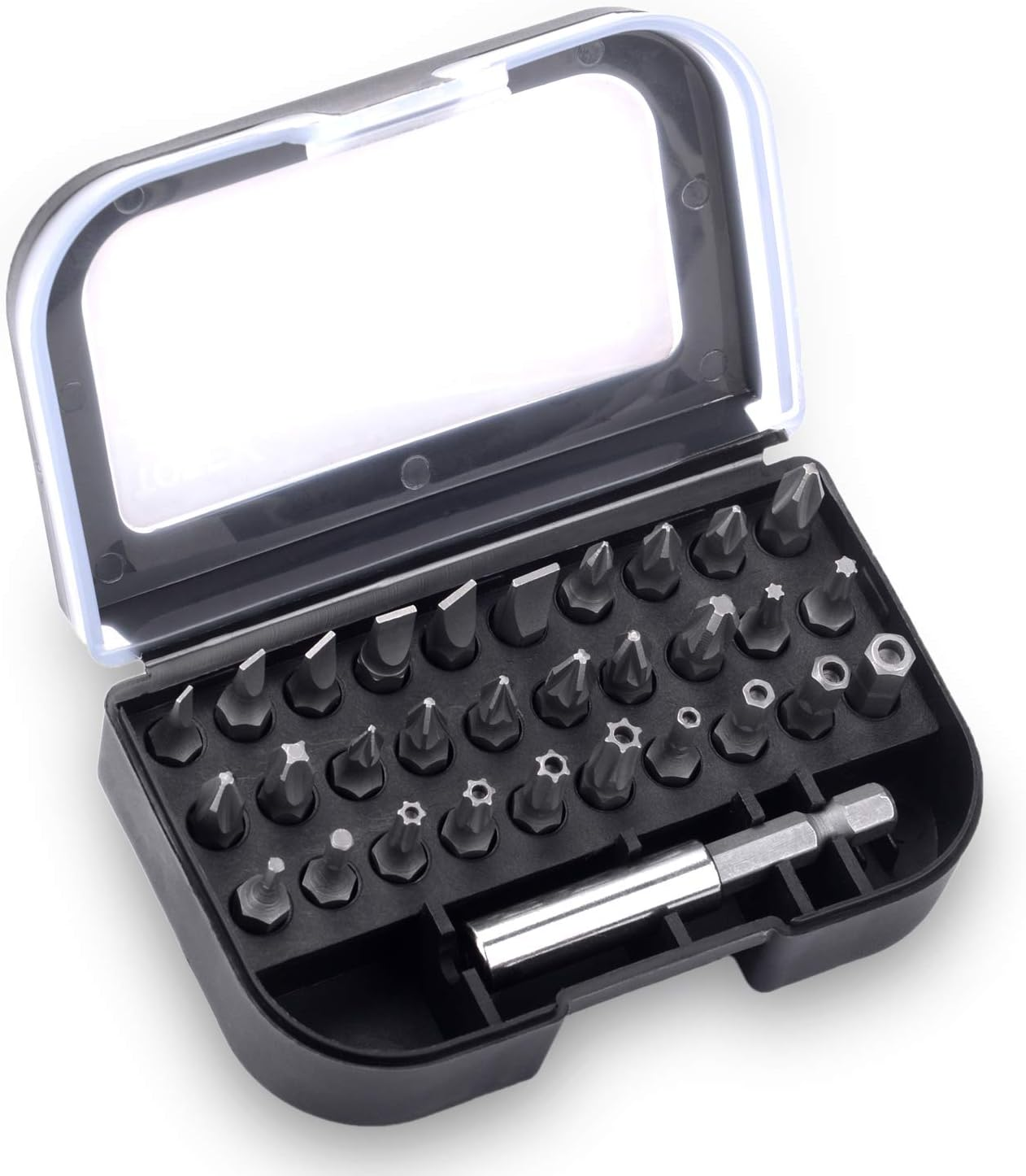 TOPEX 32-Piece CR-V Security Screwdriver Bit Set with Belt Clip Magnetic Driver image number 2