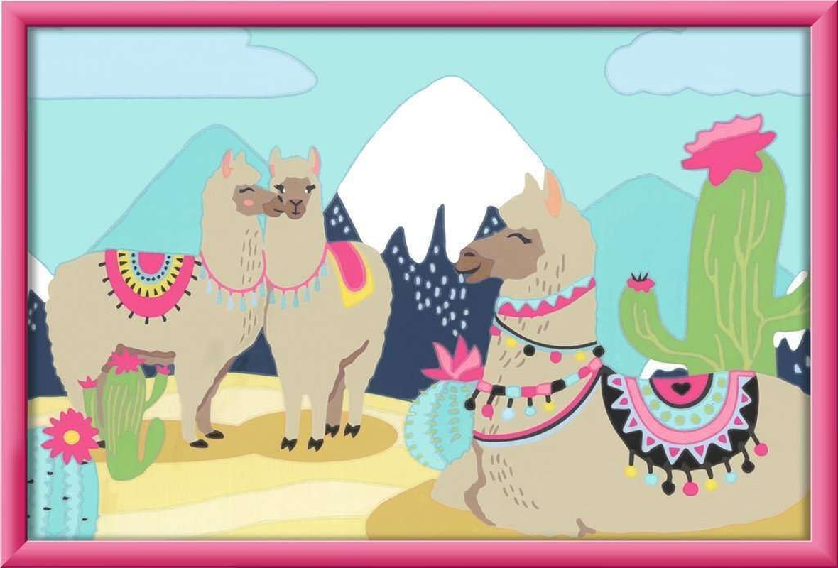 Ravensburger Malen Nach Zahlen 20065 - Gl&uuml;ckliche Lamas - Kinder Ab 7 Jahren