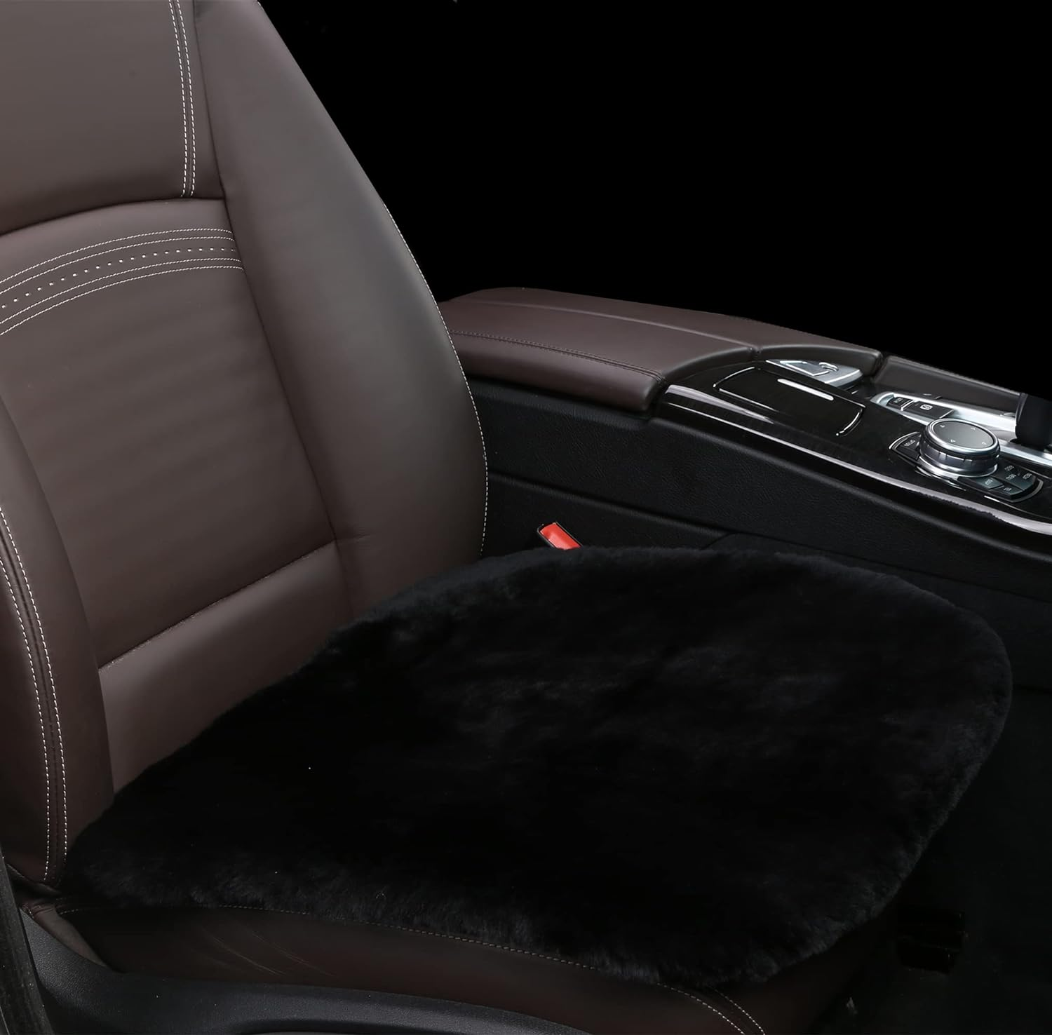 Winter Warmth: Universal Sheepskin Seat Cushion Cover - Natural Wool, for Cars, Trucks, Suvs & Vans - Cozy & Stylish Driving Companion Front Pink