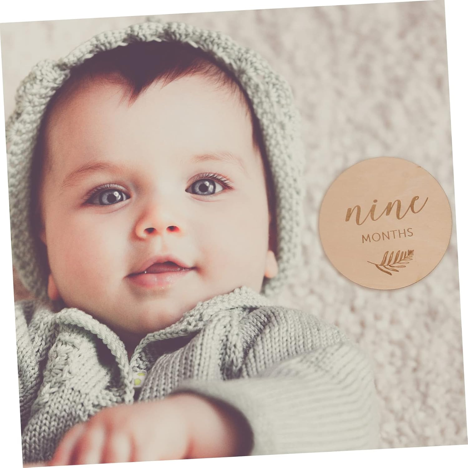 12Pcs Wooden Milestone Discs Photo Props for Milestone Cards Newborn Footprint Decoration Safe Skin-Friendly image number 1