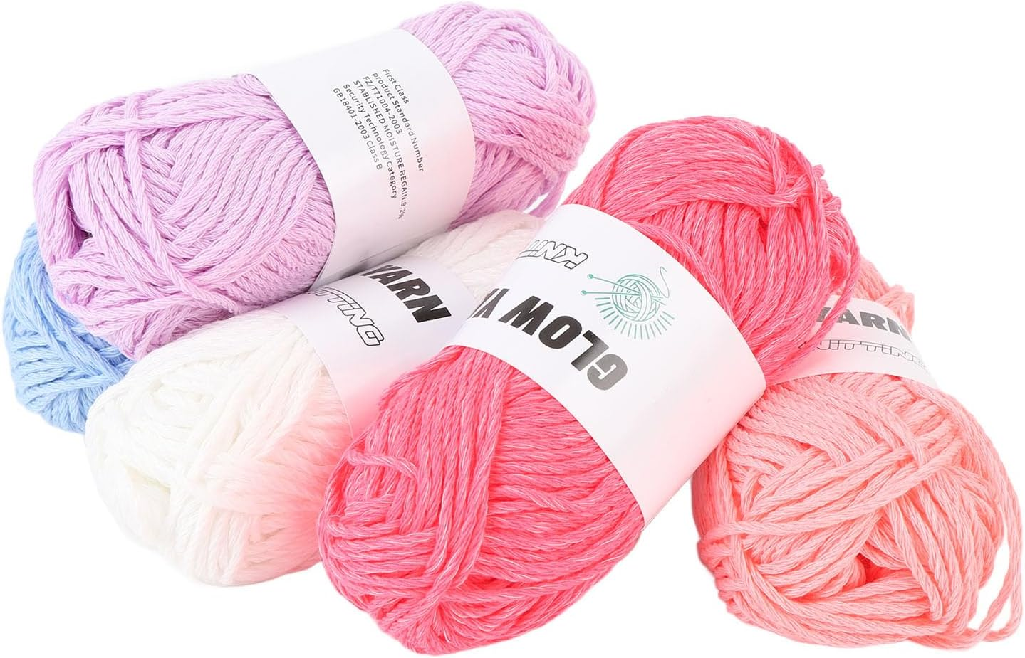 Jiawu Glow in the Dark Yarn, 5 Rolls Luminous Crochet Yarn for Crocheting, Arts Crafts Knitting Party Supplies, Colorful Yarns for DIY Arts, Crafts & Sewing Beginners, 49 Yards per Roll image number 6