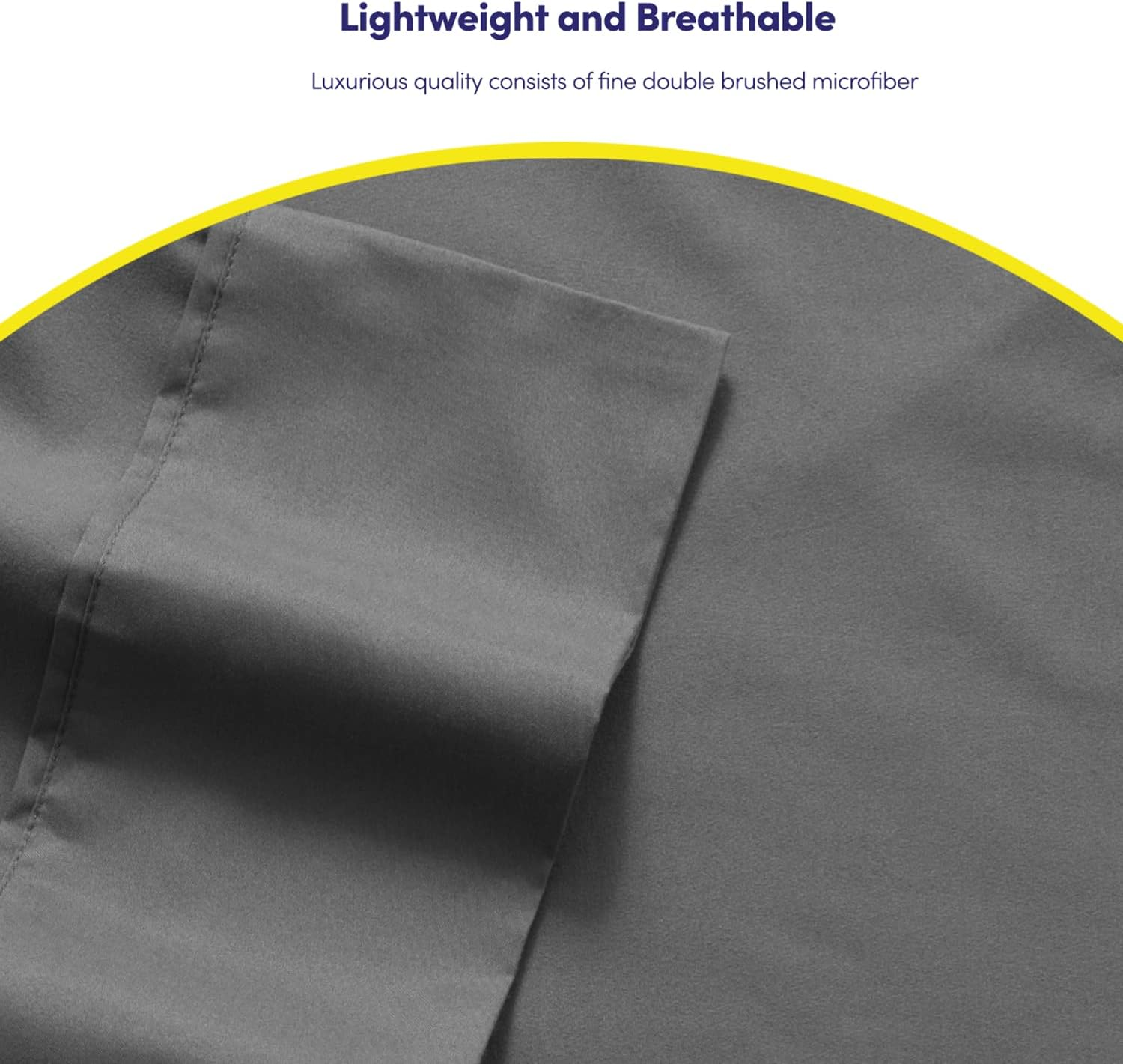 Cal King Size Bed Sheets - 6 Piece 1500 Supreme Collection Fine Brushed Microfiber Deep Pocket California King Sheet Set Bedding - 2 Extra Pillow Cases, Great Value, California King, Gray