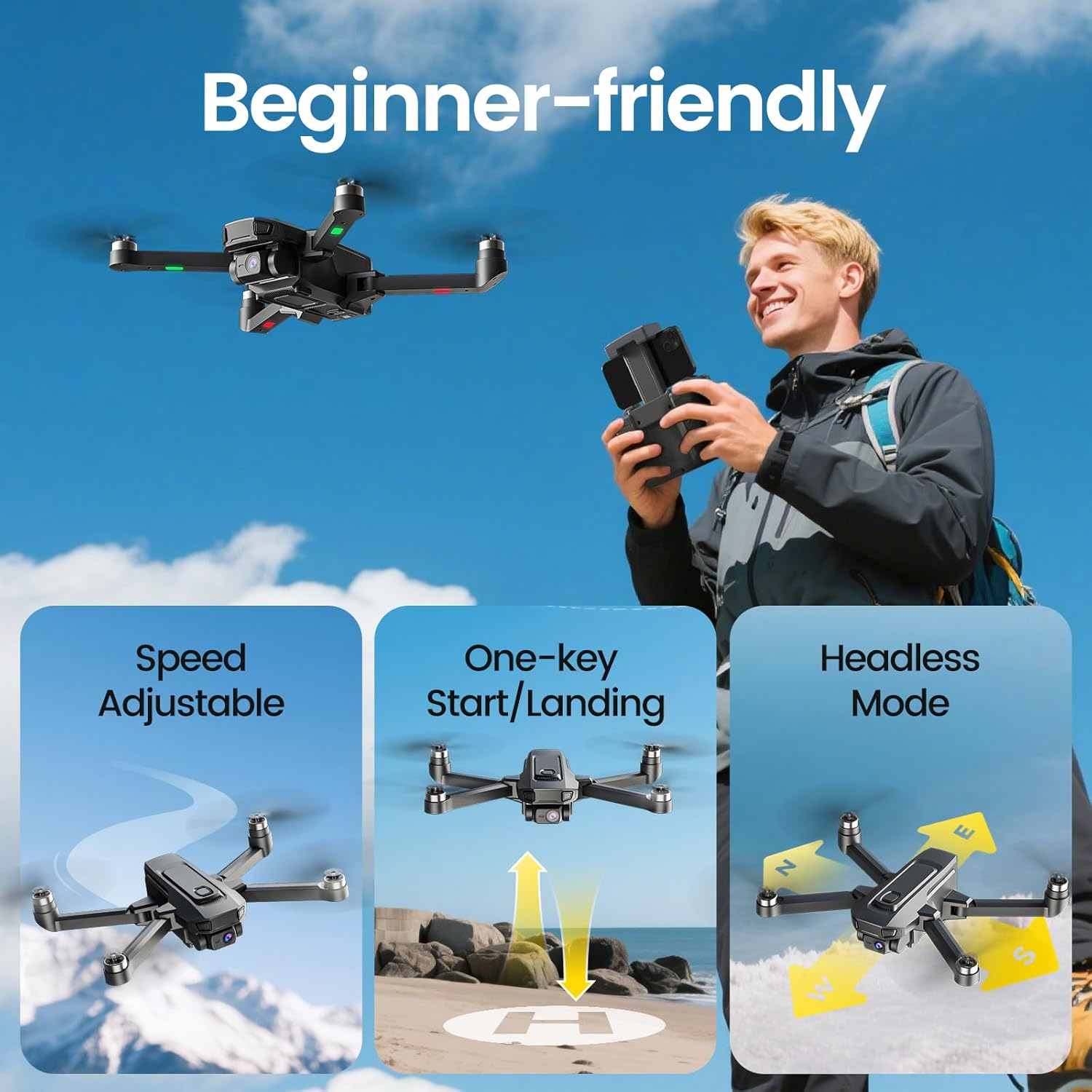 DEERC D35 GPS Drone with 4K Camera for Adults,Foldable RC Quadcopter with 40 Mins Long Flight Time, Follow Me, Auto Return, Brushless Motor, 5G FPV Transmission,Easy for Beginners image number 5