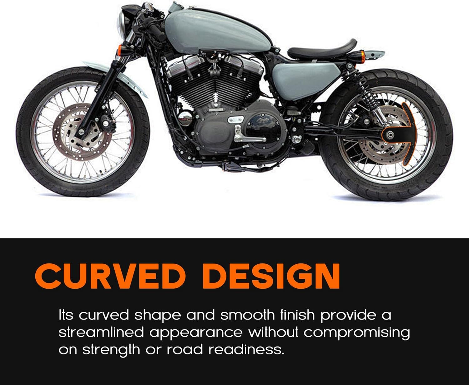 Rear License Plate Tag Mount Bracket Side Support Holder ,1/2" Shock Support Holder for Harley Davidson Sportster 48, 72, Iron 883, Iron 1200, Nightster, Roadster,1993-2025 Models,Curved Design image number 4