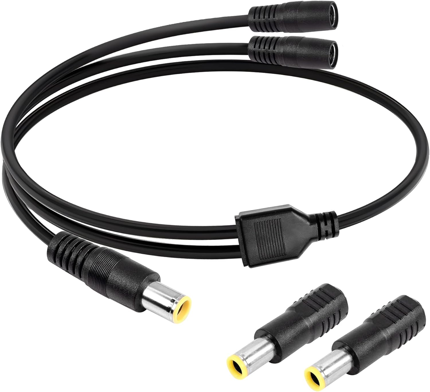 RIIEYOCA DC 8Mm Y Branch Parallel Adapter Cable, 3.2FT 14AWG Dc8Mm 1 Male to 2 Female Solar Panel Power Cable,With DC7909 Male Female Converter,For Portable Power Station Solar Panel(1M/3Ft) image number 1