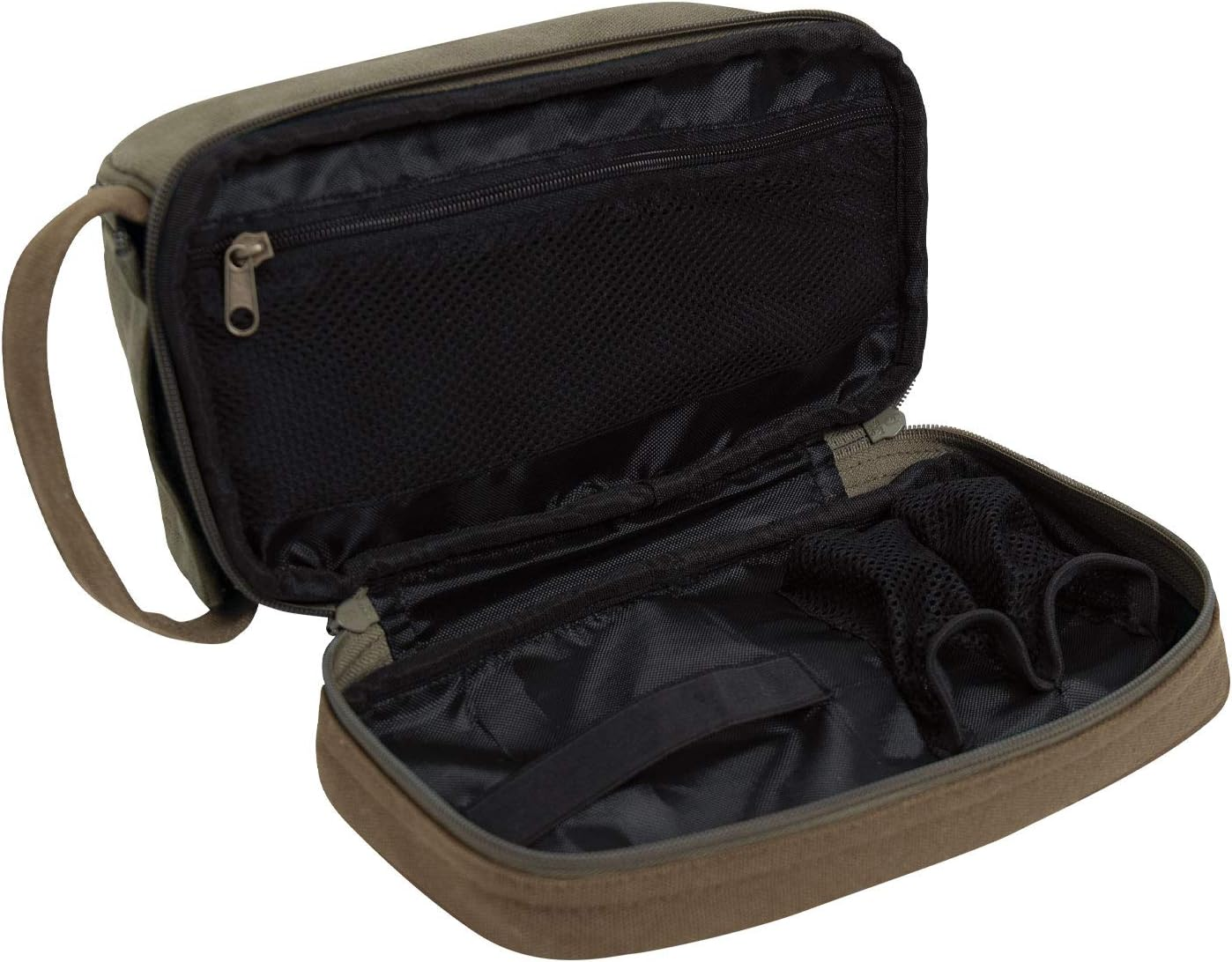 Rothco Deluxe Canvas Travel Kit &ndash; Vintage Dopp Toiletry Shower Organizer Shaving Bag, Olive Drab, Classic image number 4