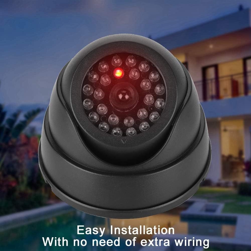 Dummy Camera, MR-18 Dummy Fake Dome Camera CCTV Surveillance Security Camera with 30Pcs IR Leds,Home Security Camera System with Flashing Led,Easy Installation image number 3
