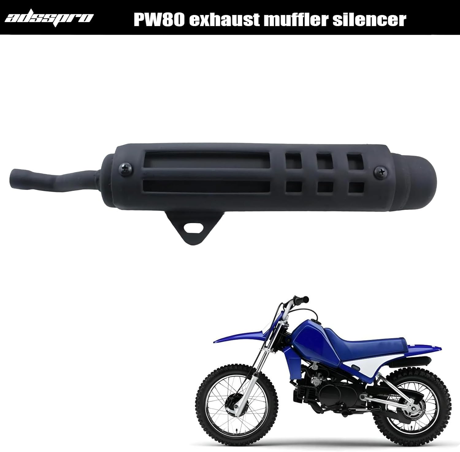 Adsspro Motorcycle Silencer Exhaust Muffler Pipe System Part for PW80 PW 80 1981-2010 Dirt Pit Bike Motorbike Motocross