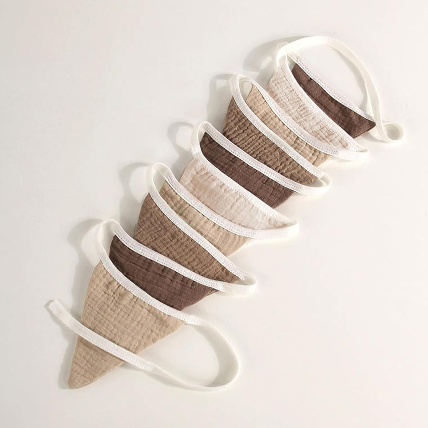 Tzylomirx Pennant Banner, Boho Style Fabric Triangle Banners for Versatile Party Decorations like Wedding, Baby Shower, and Nursery Room Decor, Brown image number 5