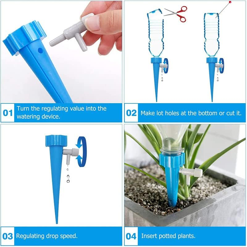 20 Pack Self Watering Spike, Plant Watering Globes Garden Automatic Watering Tool, Automatic Drip Irrigation Self-Watering Stakes Moist Roots for Houseplant image number 1
