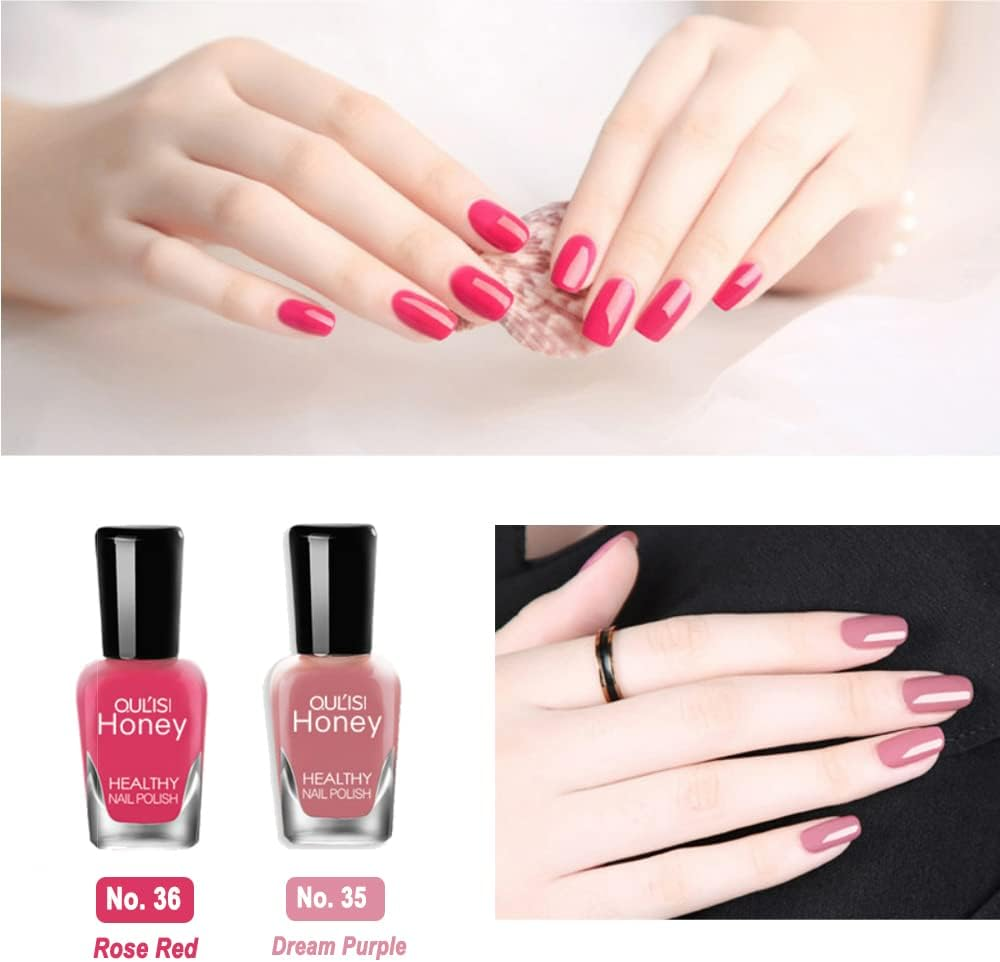 TEEROVA Nail Polish Set, Non-Toxic Nail Polish Easy Peel off & Quick Dry, Natural Odor Free Formula Water Based Nail Polish Gift Set (Set D (8MLX10)), Pack of 1 image number 5