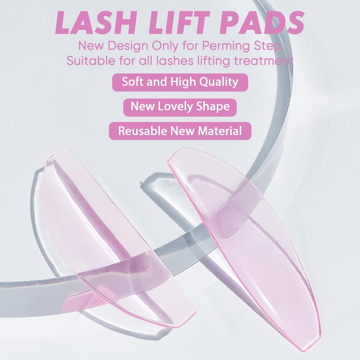 Lomansa Eyelash Lift Pads, Lash Lift Shields, Only for Perming No.1, Ultra Thin and Sticky, Multiple Use as Eye Patches or Eyelash Lift Tape for Salon (Rose) image number 1