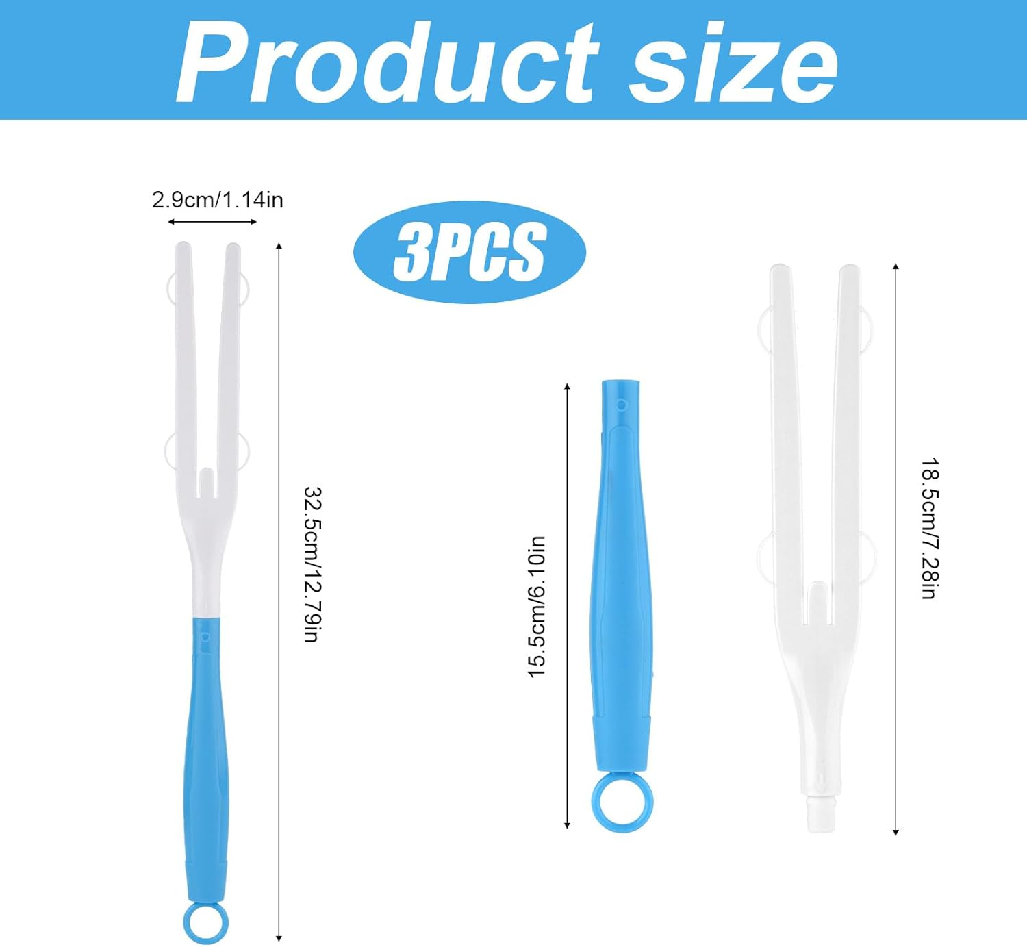 3Pcs Duster Handle, Plastic Replacement Detachable Dust Handle Mop Extended Handle Compatible with Duster Mop Extension Handles (Blue,White) image number 6