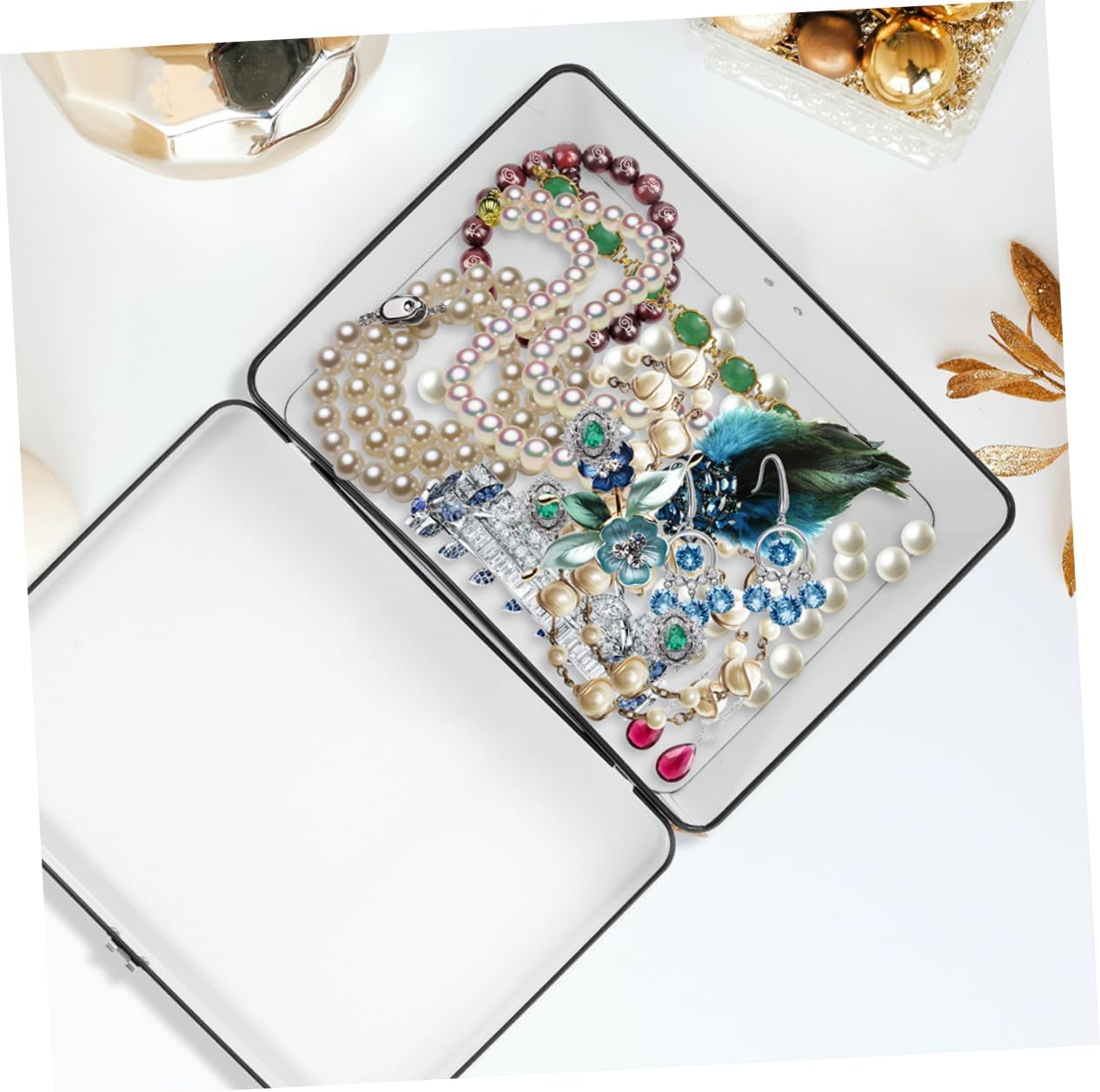 Iplusmile 2Pcs Retro Tinplate Storage Box Combination Lock for Jewelry Keepsake Desktop Organization image number 3