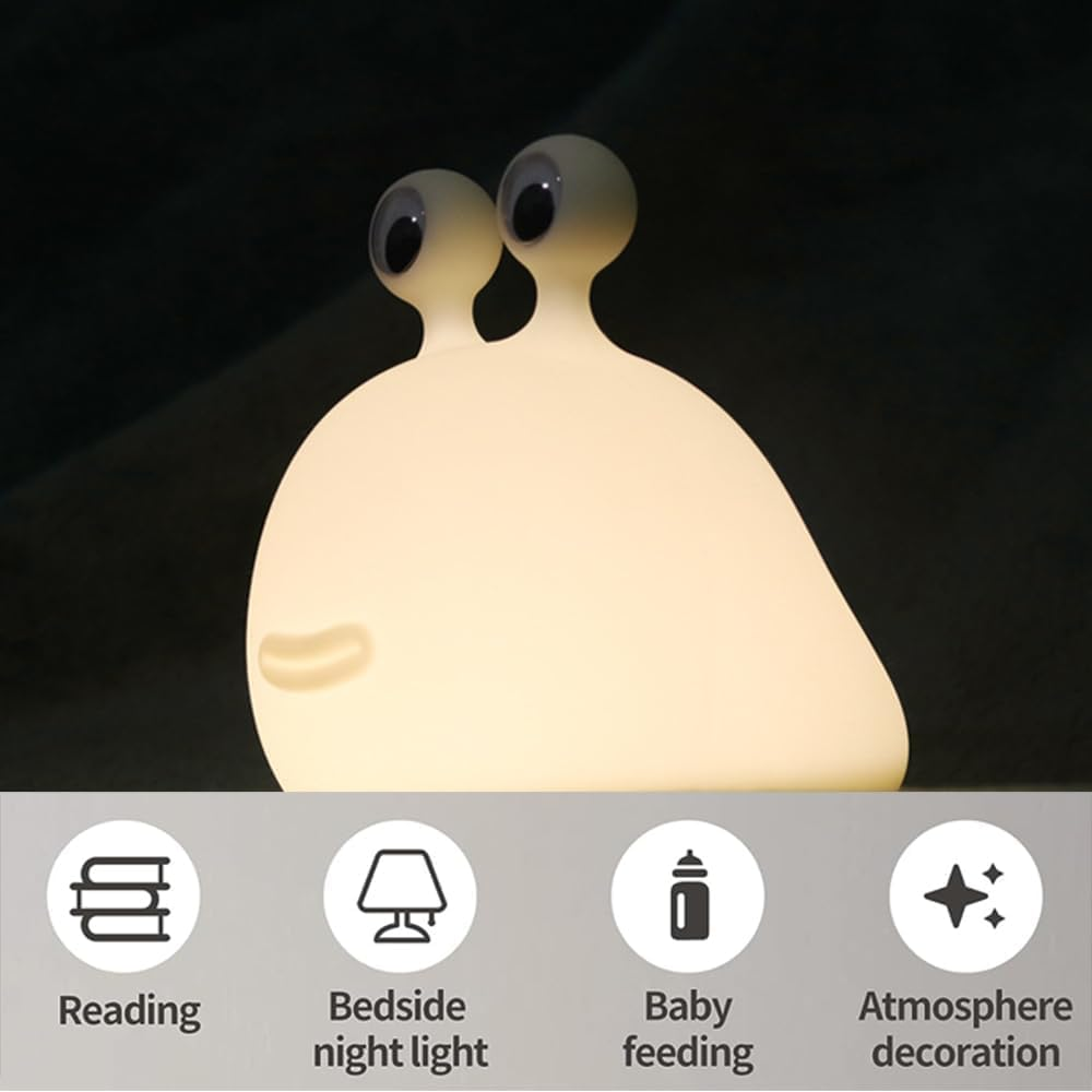 Slug Bug Light, Funny Slug Light, Cute Night Light for Kids, Rechargeable USB Silicone Timing Touch Decorative Table Light image number 1