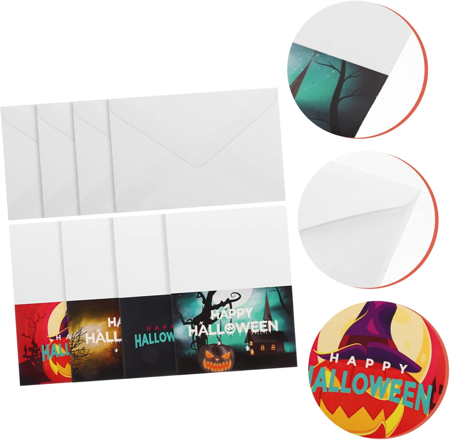 Gadpiparty 12 Sets Halloween Card Happy Halloween Greeting Card Halloween Party Card Message Cards Halloween Envelops Ghost Decor Festival Blessing Cards Cartoon Cards Pumpkin Paper Fold image number 4