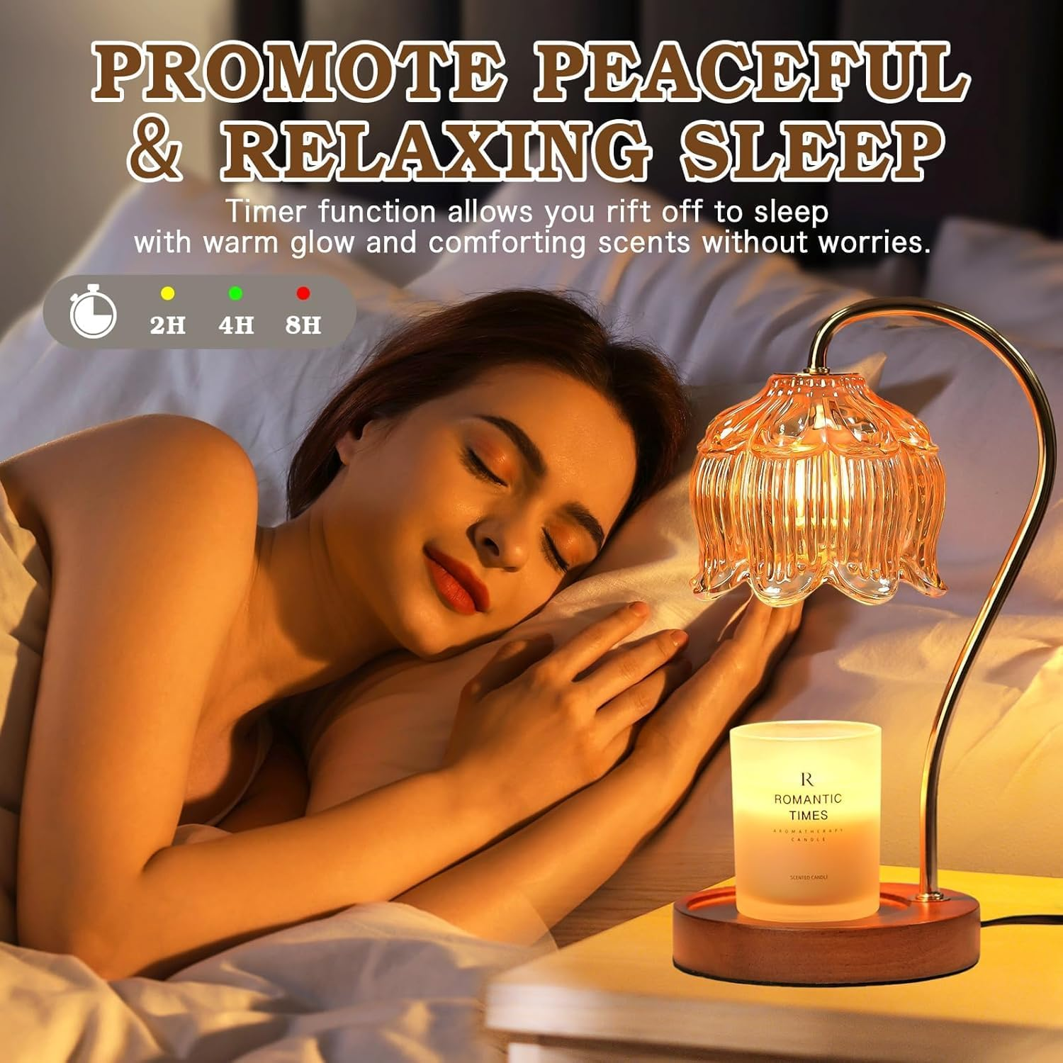 Fragrance Candle Warmer Lamp(Includes 2 Bulbs) Electric Candle Warmer with Timer & Dimmer，Home Decor Wax Melter ，Suitable for Scented Candles in Bottles Of image number 3