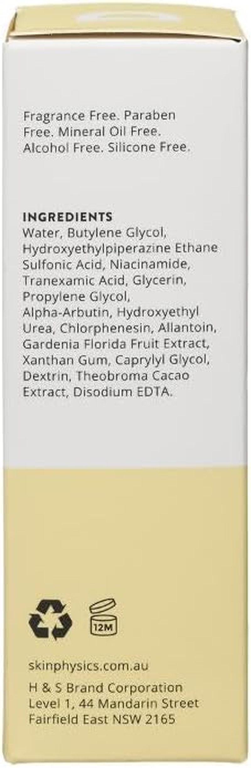 Skin Physics Discolouration Correcting Serum-Alpha-Arbutiu、Tranexamic Acid and Niacinamide Serum to Target Hyperpigmentation,Age Spots & Uneven Skin Tone-25Ml