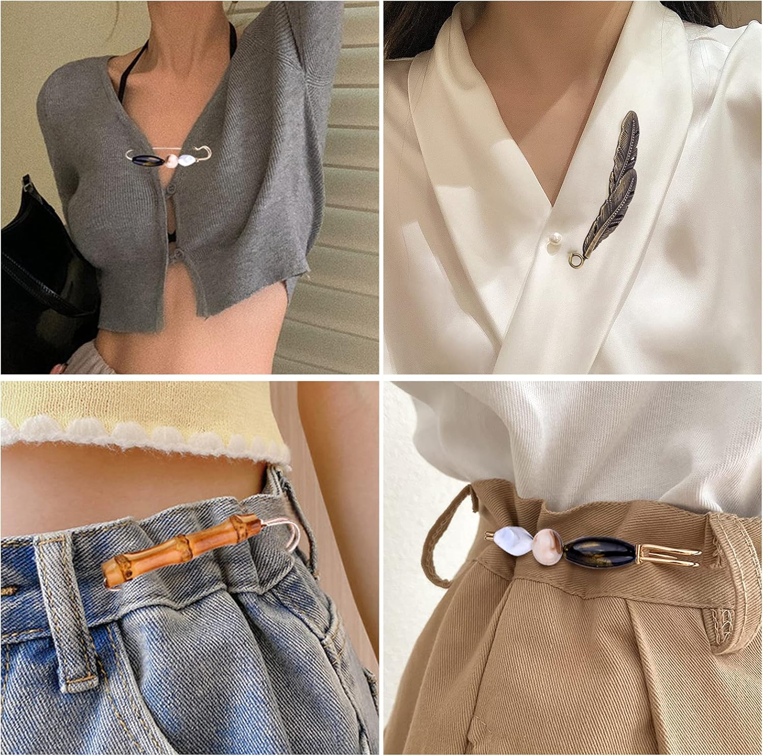 5Pcs Vintage Chic Brooch Extra Large Safety Pins Heavy Duty Safety Pins Accessories for Women Men Clothing Sweaters Shawls Collars Scarf Blankets Crafts, 5 Styles, Large, Metal image number 5