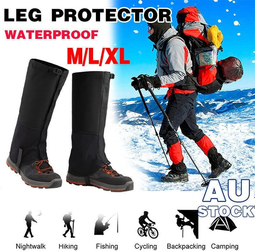 AIMALL Outdoor Waterproof Hiking Boots Leg Protecte Gaiters Cover Waterproof Boot, Durable Nylon Leg Protectors with Adjustable Features