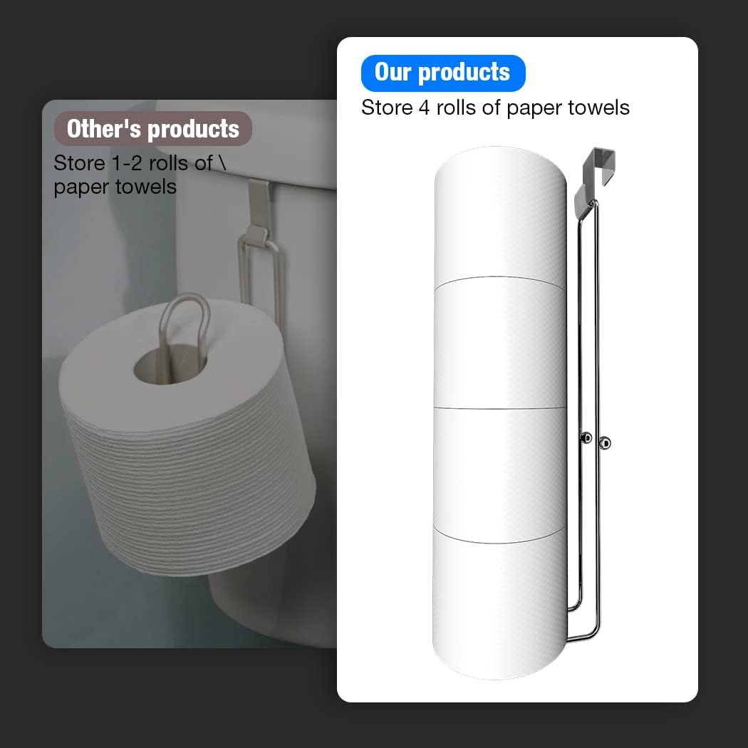 Toilet Paper Holder Brushed Nickel for 4 Roll Tissue, 1 Pack Bathroom Toilet Paper Storage over the Tank, Stainless Steel Rustproof Bathroom Toilet Paper Roll Holder Wall Mount - Hold 3 Rolls Tissue(1Pcs,Black) image number 7