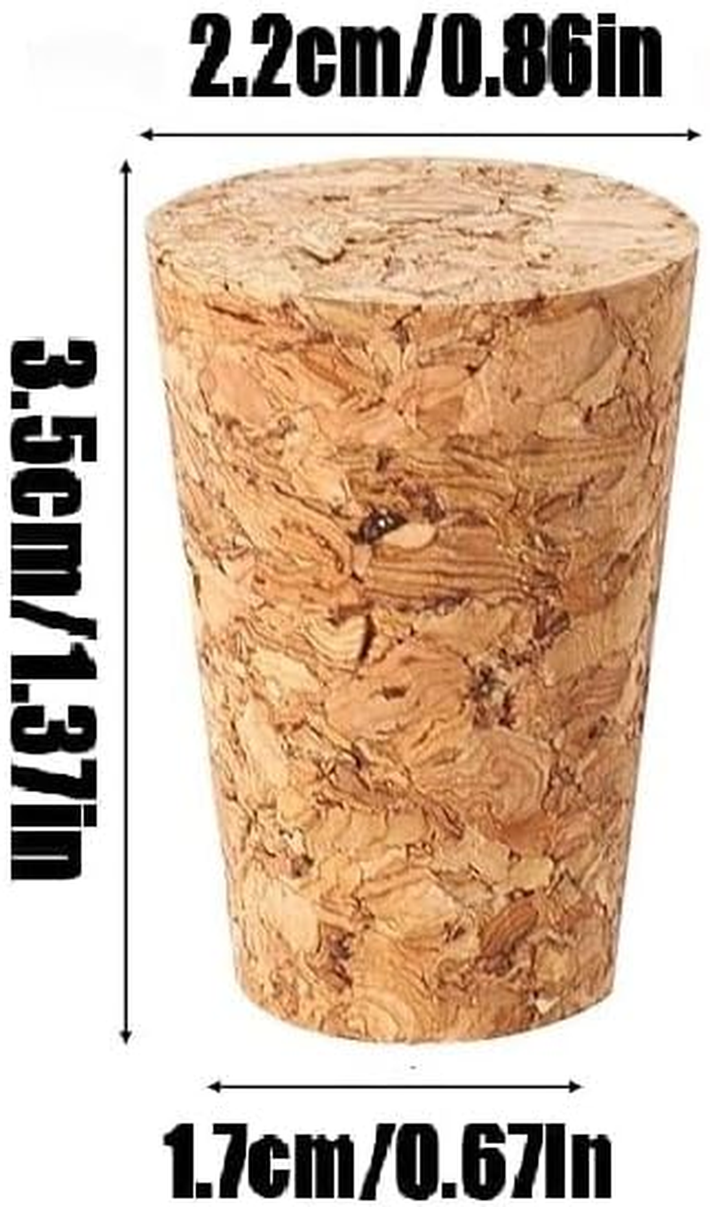 50PCS Natural Soft Wood Corks Tapered Cork Plugs Wine Cork Stoppers Replacement Corks Wine Making Crafts for Wine Beer Bottle Crafts. (Burlywood) - Light Wood Color image number 3