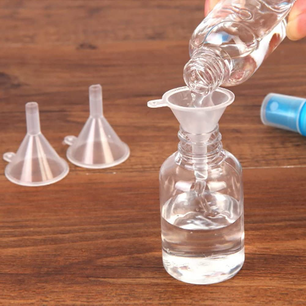 20Pcs Clear Mini Funnels, PVC Travel Small Funnels for Filing Small Samples Perfumes, Essential Oil, Emulsion, Spices, Glitter Powder, Sand Art & DIY Craft image number 1