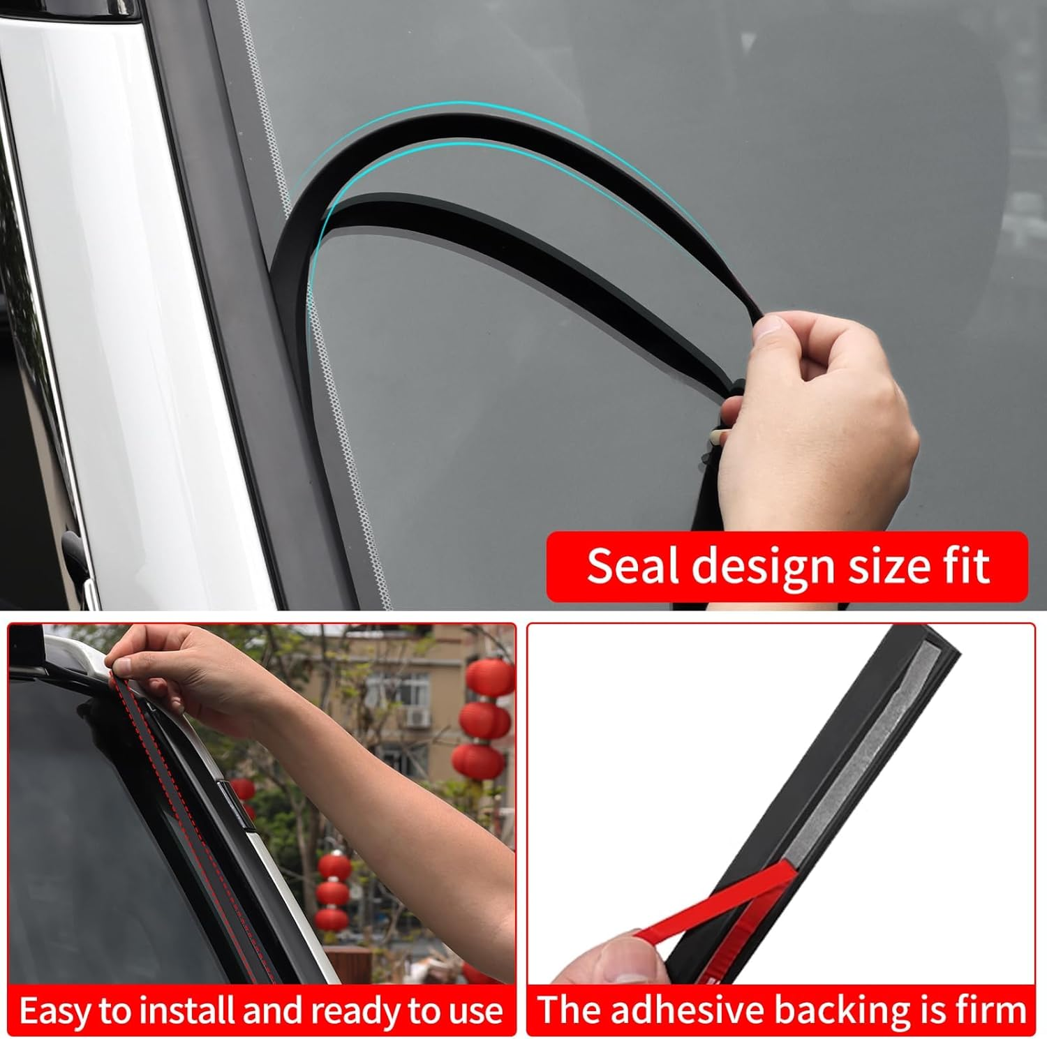 Front Windshield Silicone Strip for 2024 2025 2026 Lexus GX550 Luxury Overtrail Sports Luxury Waterproof Window Sealing Strip External Modification Accessories Exterior Parts(2 Pieces) - Lc150 image number 5