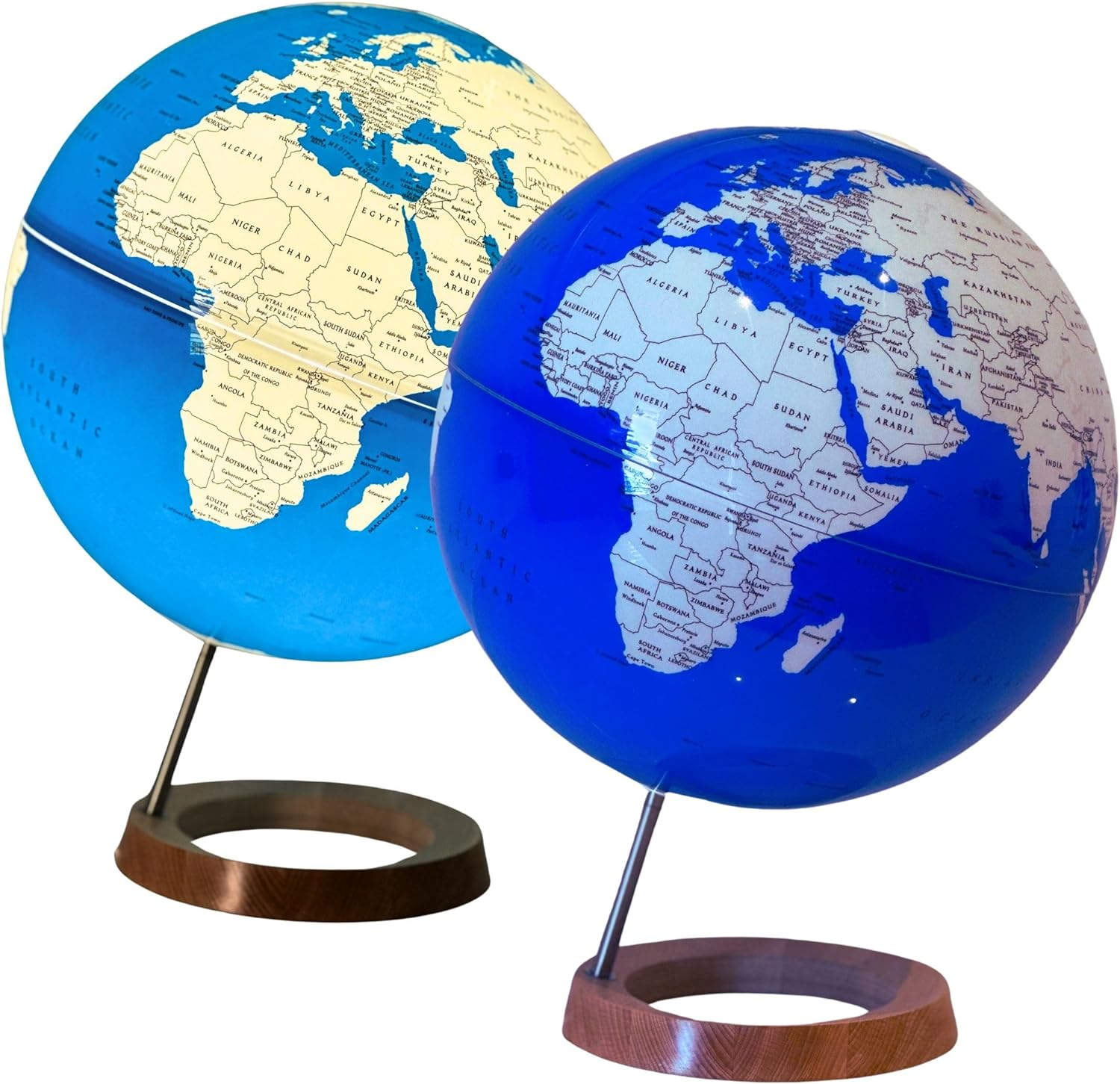 Exerz Illuminated World Globe 33Cm Diameter Wooden Base - Large Earth Globe Light up - Self Assembled - Sapphire image number 6
