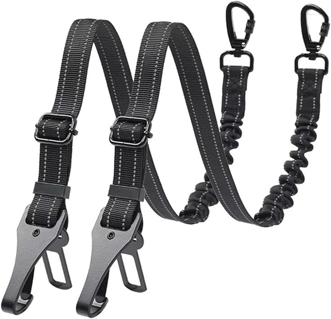 2 Dog Seatbelt Seat Belt Car Harness Leash,Adjustable Dog Seat Belt for Vehicle Nylon Pet Safety Seat Belts Heavy Duty & Elastic image number 5