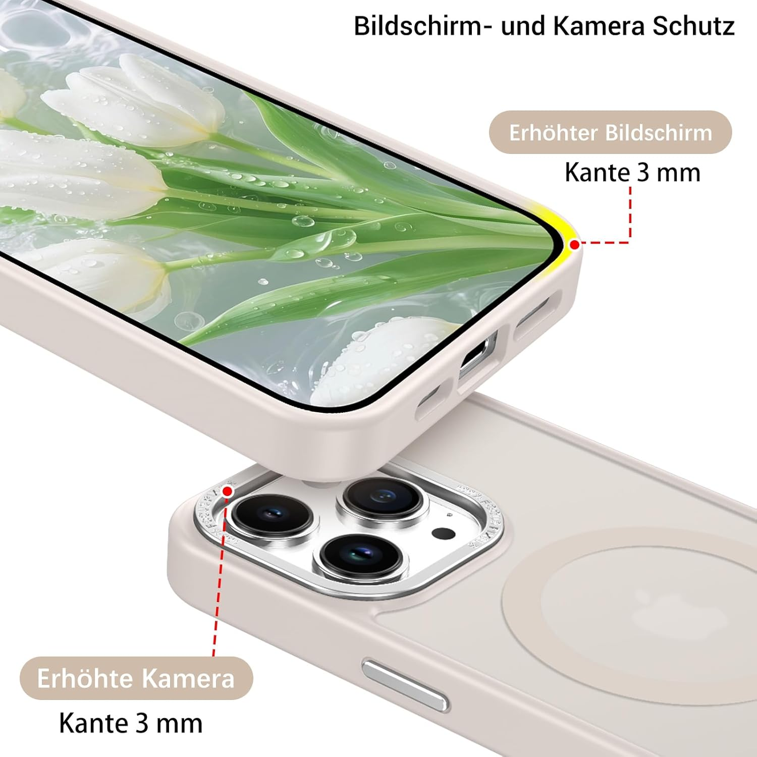 Gaobao Case for Iphone 15 Pro Max, Mobile Phone Case Iphone 15 Pro Max [Compatible with Magsafe] Translucent Matte Magnetic Shockproof Anti-Fingerprint Protective Case 6.7 Inches, Light Grey image number 2