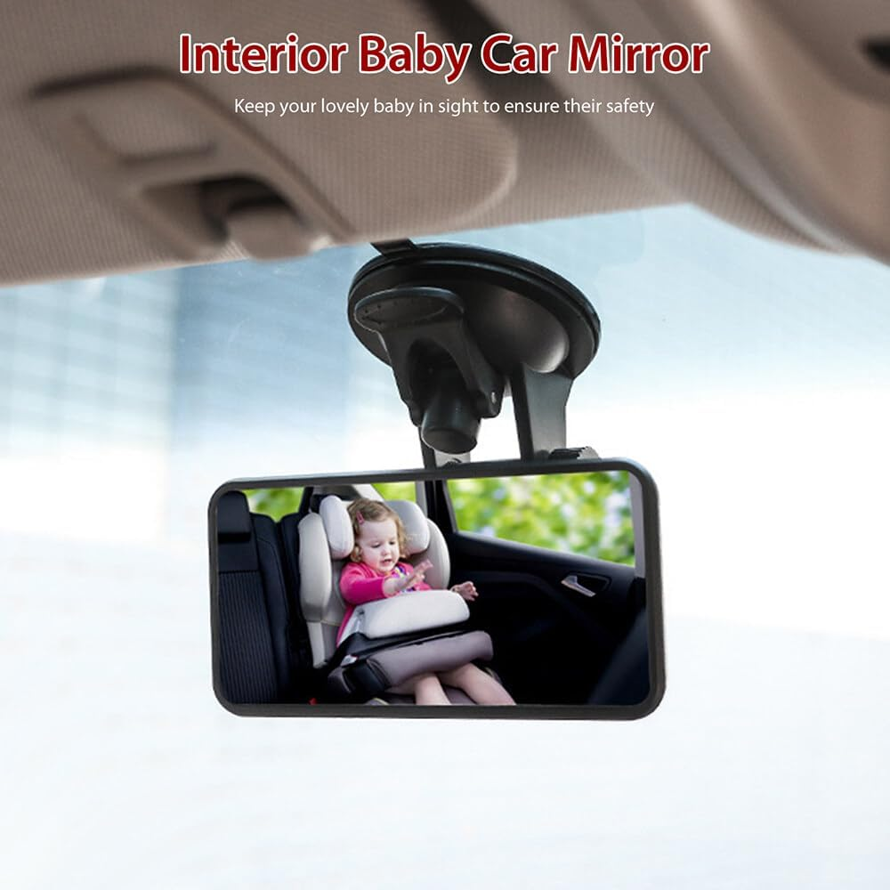 Baby Car Mirror, Car Interior Rear View Mirror with Adjustable Suction Cup, Shatterproof Child Observation Mirror Mounted on Windshield for Car Truck SUV image number 5