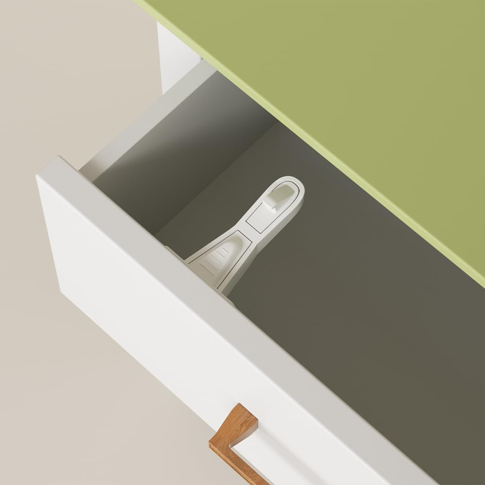 SAFELON 12 Pcs Baby Safety Cabinet Locks Childproof Drawer Locks with Screws, Kids Latch for Drawers and Cabinets, Works with Most Cabinets and Drawers. image number 5