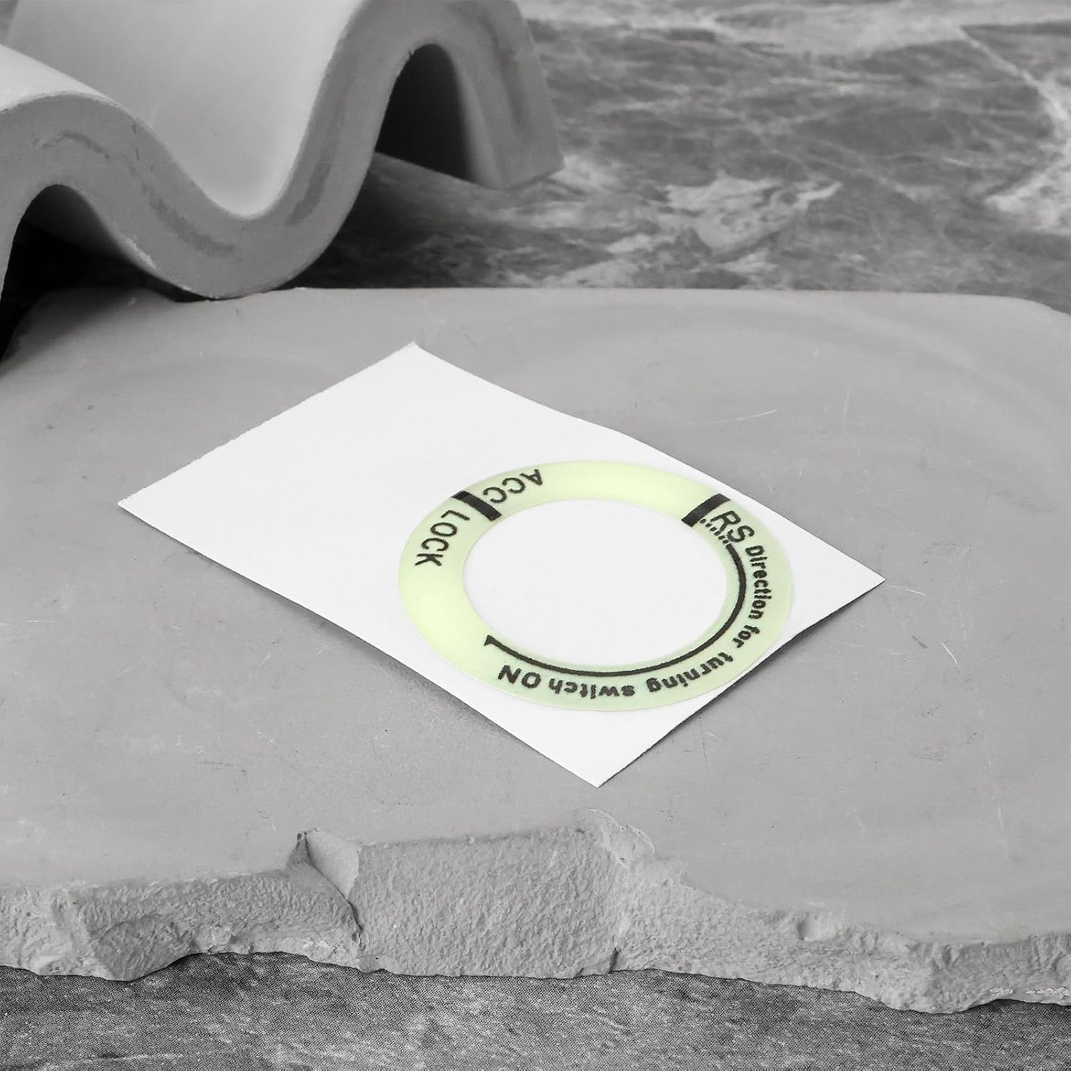 VGOL 5PCS Car Ignition Switch Luminous Ring Outer Diameter 34Mm Inner Diameter 23Mm Luminous Ignition Engine Start Cover Key Hole Ring Sticker image number 5