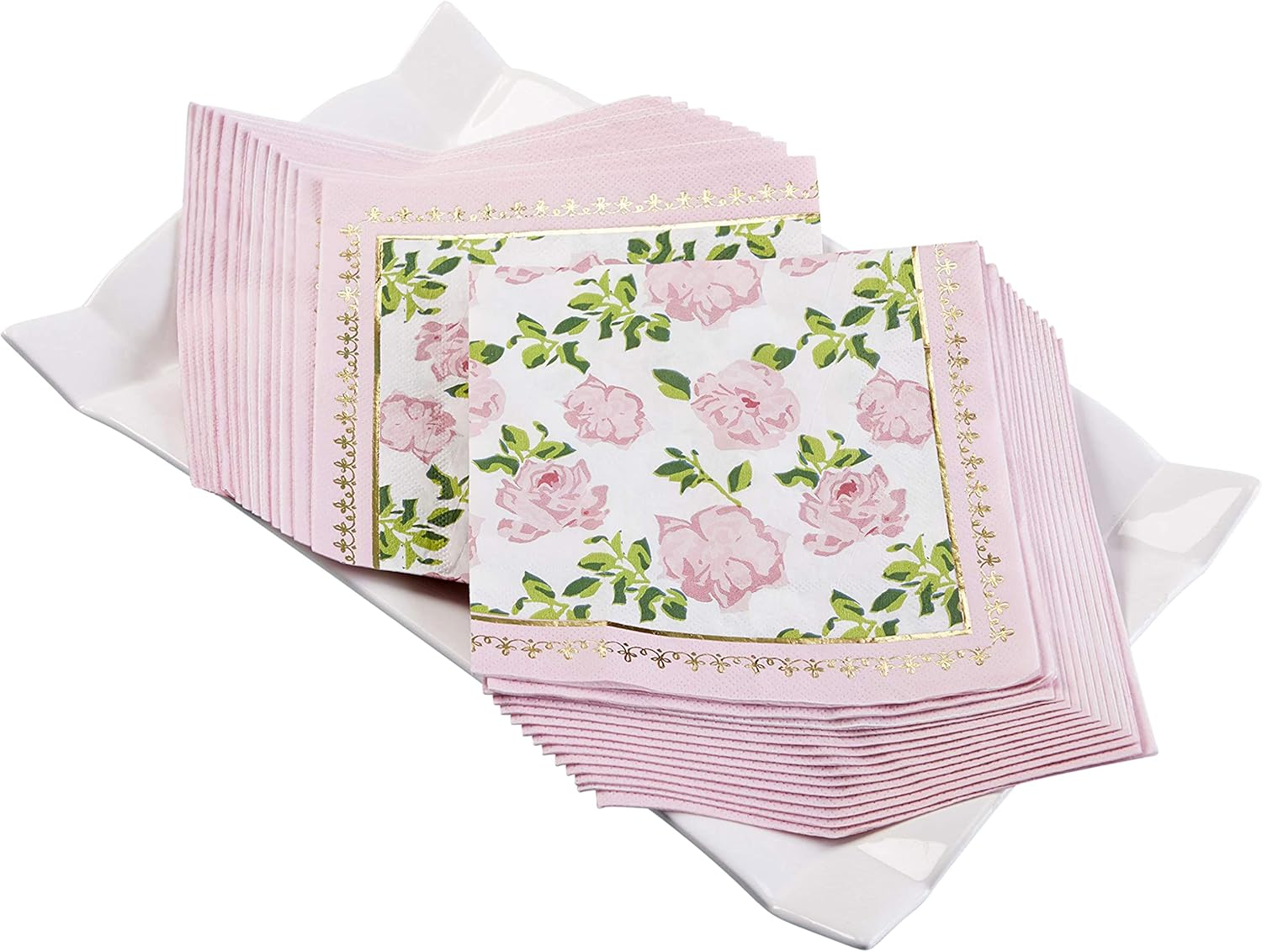 Kate Aspen Vintage Floral Tea Party Napkins - Pink (Set of 30) - Perfect for Weddings, Bridal Showers, Baby Showers, Birthdays image number 5