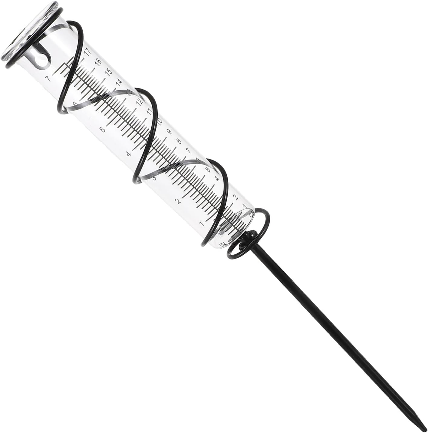 Outdoor Rain Gauge Iron and Glass Rain Measure Device with Clear Scale Decorative Garden Stake for Accurate Rainfall Measurement Weather Monitoring Tool for Lawn and Patio image number 4