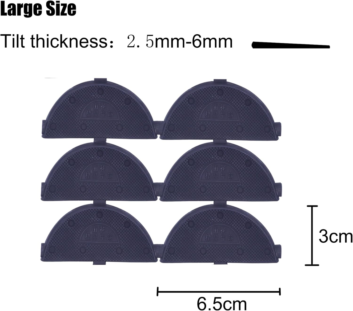 25 Pairs Heel Plates Shoe Heel Taps Sole Heel Repair Pad Replacement with Nails, Large, Medium, Small, 3 Size, Black image number 3