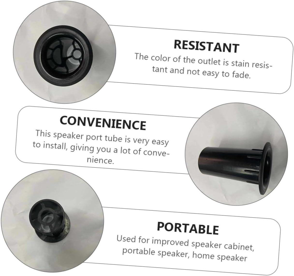 POPETPOP 20PCS Plastic Woofer Box Port Tubes High Performance Speaker Subwoofer Bass Outlet Replacement for Home Car Portable Easy Installation Noise Reduction image number 4