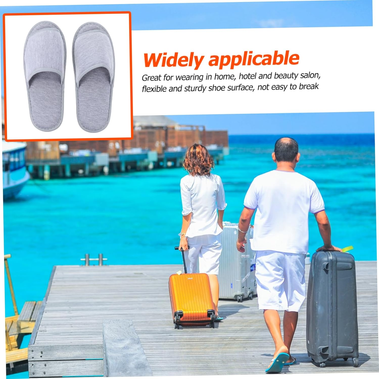 CLISPEED Lightweight Travel Slippers Cotton Hotel Slippers for Women Men Bedroom Use