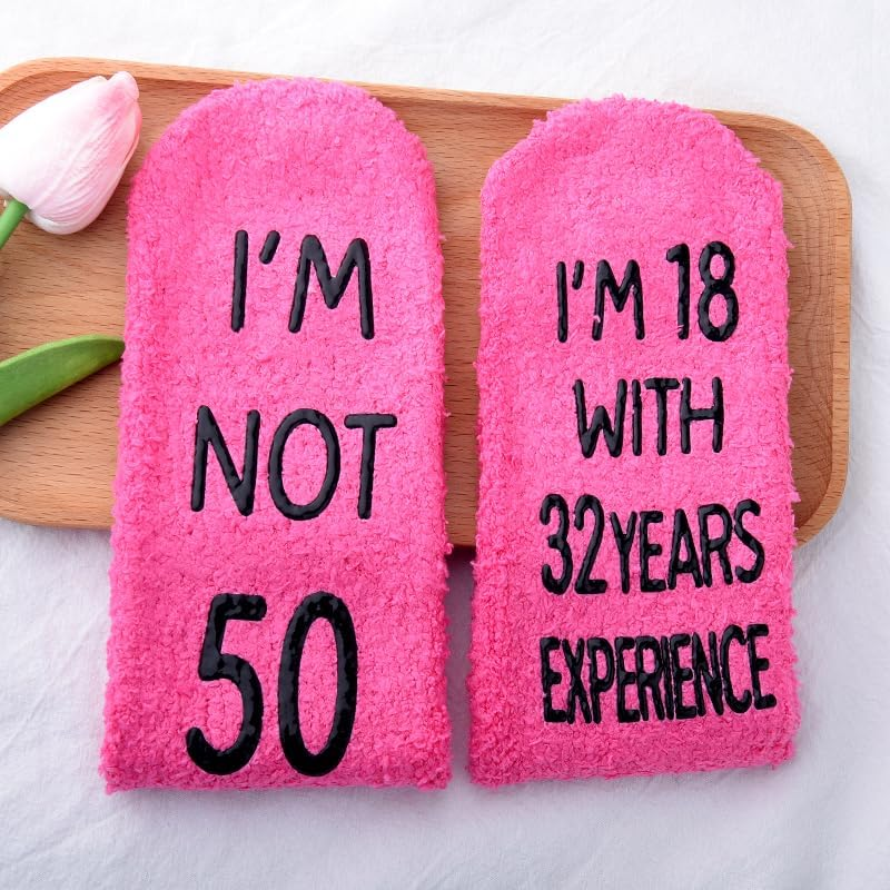 Funny 50Th 30Th 40Th Birthday Gifts Socks for Women Wife Friend 30 40 50 Year Old Gifts for Daughter Girlfriend Hot Pink Sock image number 3