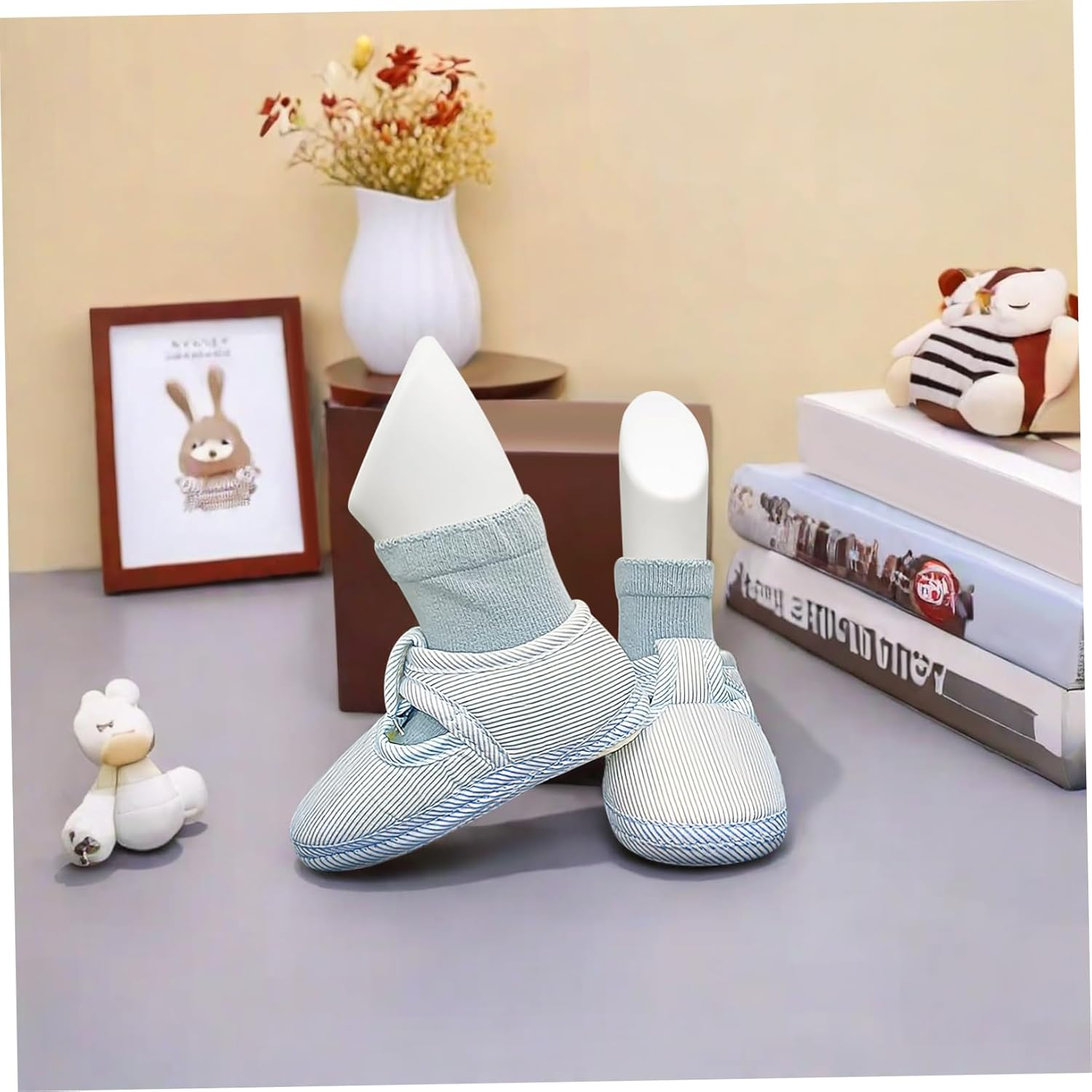 NOLITOY 4Pcs Toddler Foot Mannequin Plastic Reusable Shoe Mannequin Display Model White and Skin Tone 11.5Cm 14Cm for Retail Shop Supply image number 2
