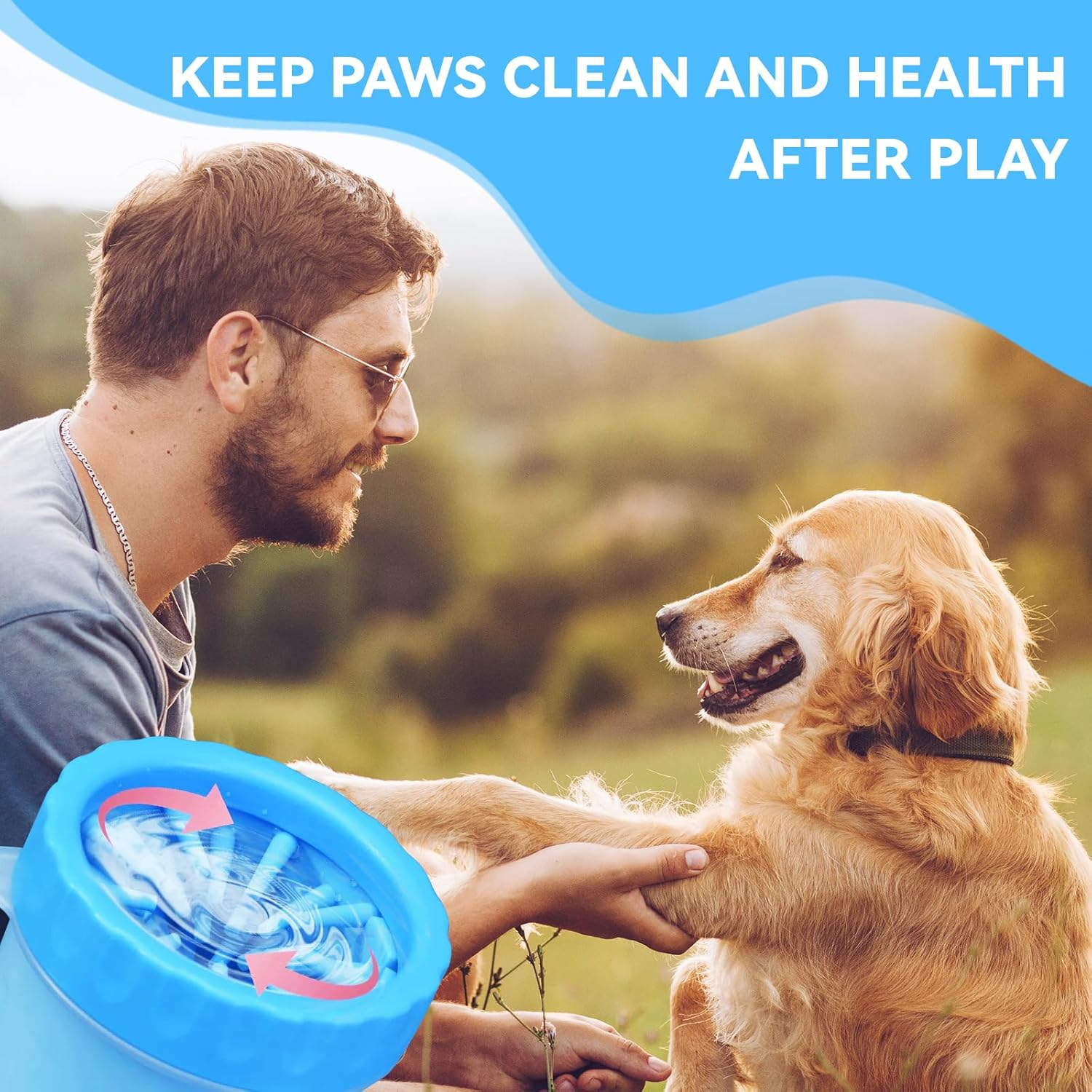 Dog Paw Cleaner, Paw Muddy Paw Cleaner, Dog Paw Washer, Pet Foot Cleaner for Small Medium Large Breed Dogs/Cats, with 3 Absorbent Towel image number 3