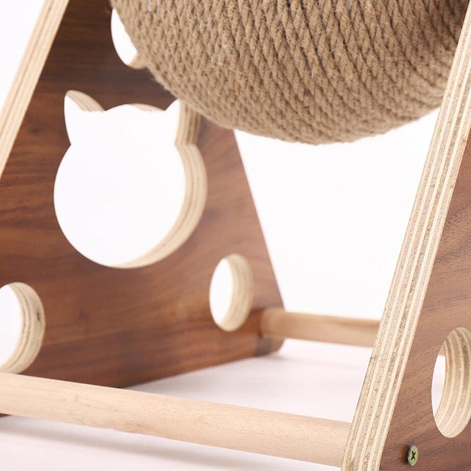 Cat Scratcher Toy Ball - Natural Sisal Cat Scratching Ball,Cat Scratching Ball for Cats & Kittens, Interactive Solid Wood Scratcher Indoor Cats Toy for Small Medium Pet Cat 通用 image number 2
