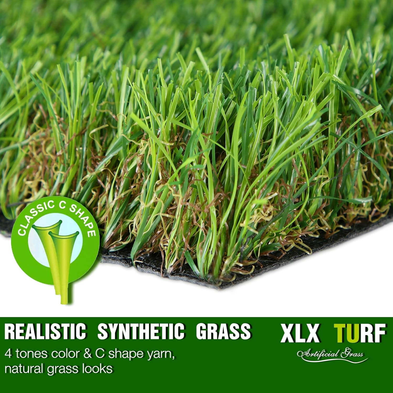 XLX TURF Realistic Artificial Grass Rug Indoor Outdoor - 3Ft X 5Ft, Thick Synthetic Fake Grass Dog Pet Turf Mat for Garden Lawn Landscape image number 2