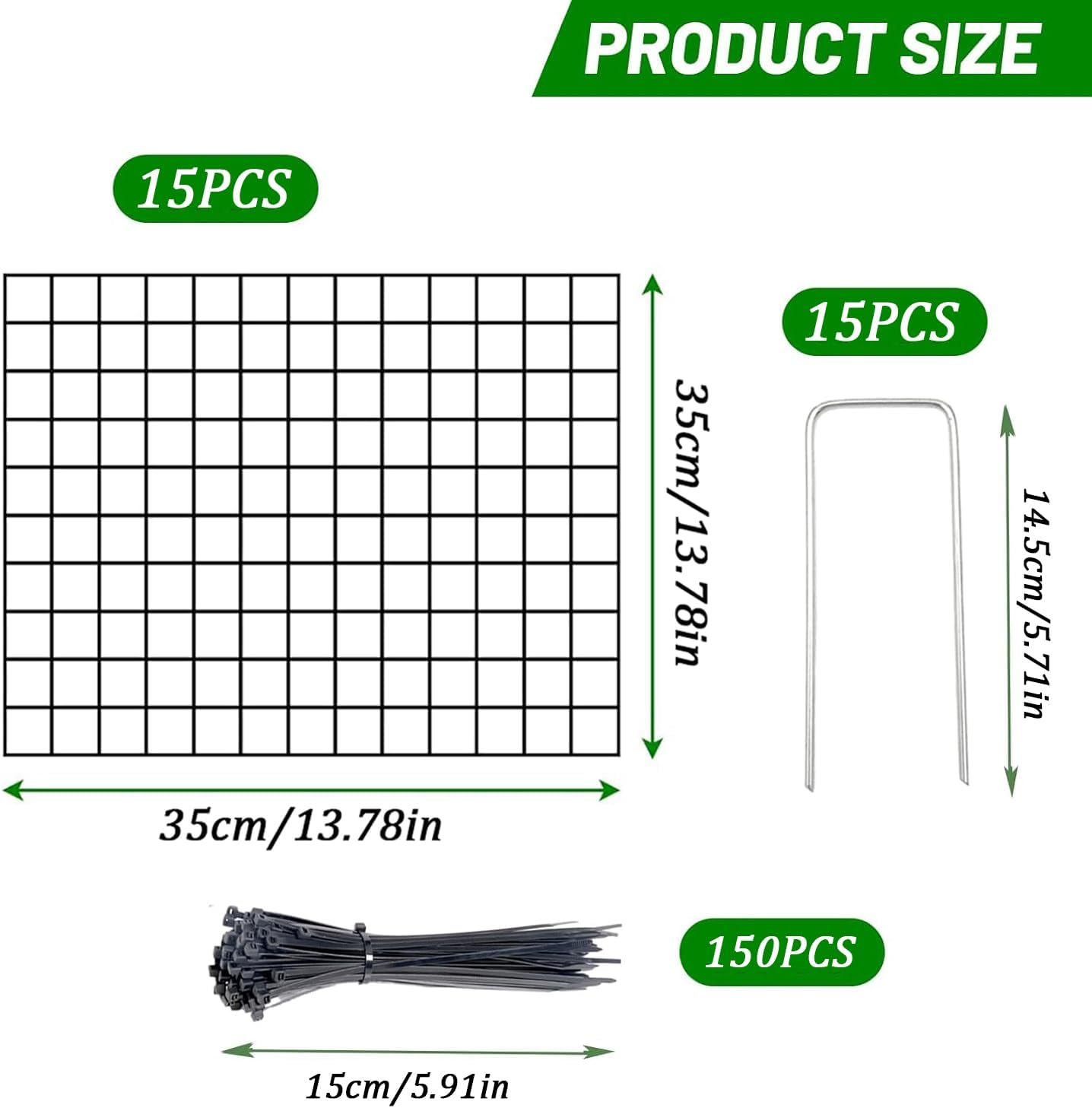 Xinghonyac 15 Pcs Plants Protector from Animals, Metal Wire Botany Protective Cover with Ground Pegs and Nylon Ties, Garden Plant Protection Net to Keep Animals Out for Indoor Outdoor Garden image number 4