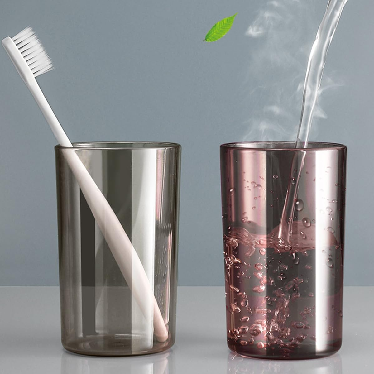 AIMALL Sleek Wall Mounted Toothbrush & Toothpaste Holder Set with Upside-Down Cup | Hygienic Bathroom Storage Solution | Durable Acrylic Organizer for Daily Essentials