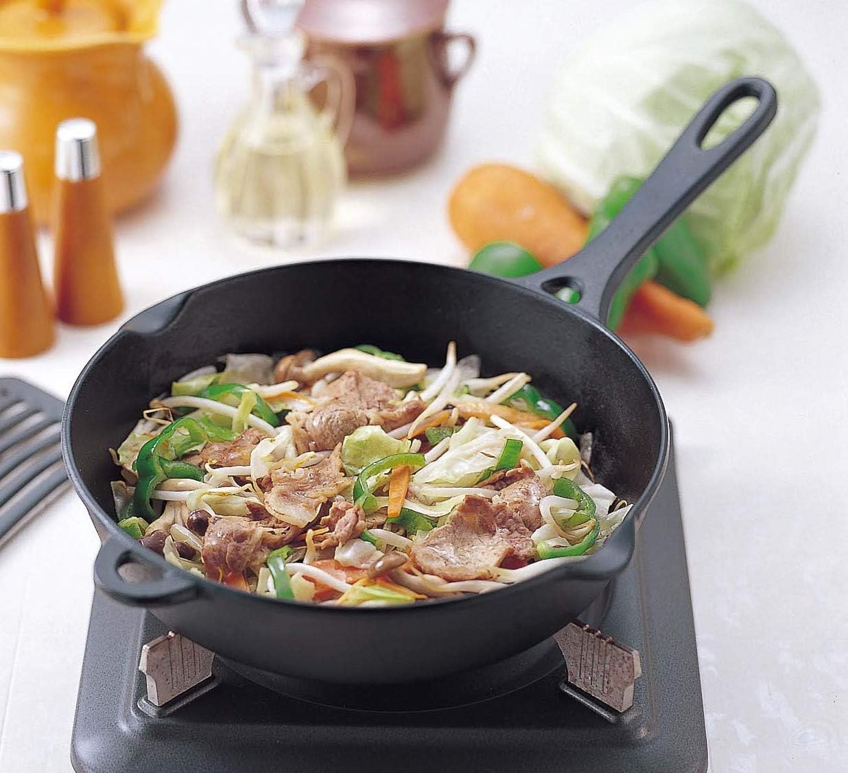 Iwachu Iwachu 24112 Frying Pan with Lid, Black Baking, Inner Diameter 9.3 Inches (23.5 Cm), Induction Compatible, Nambu Ironware, Black image number 1