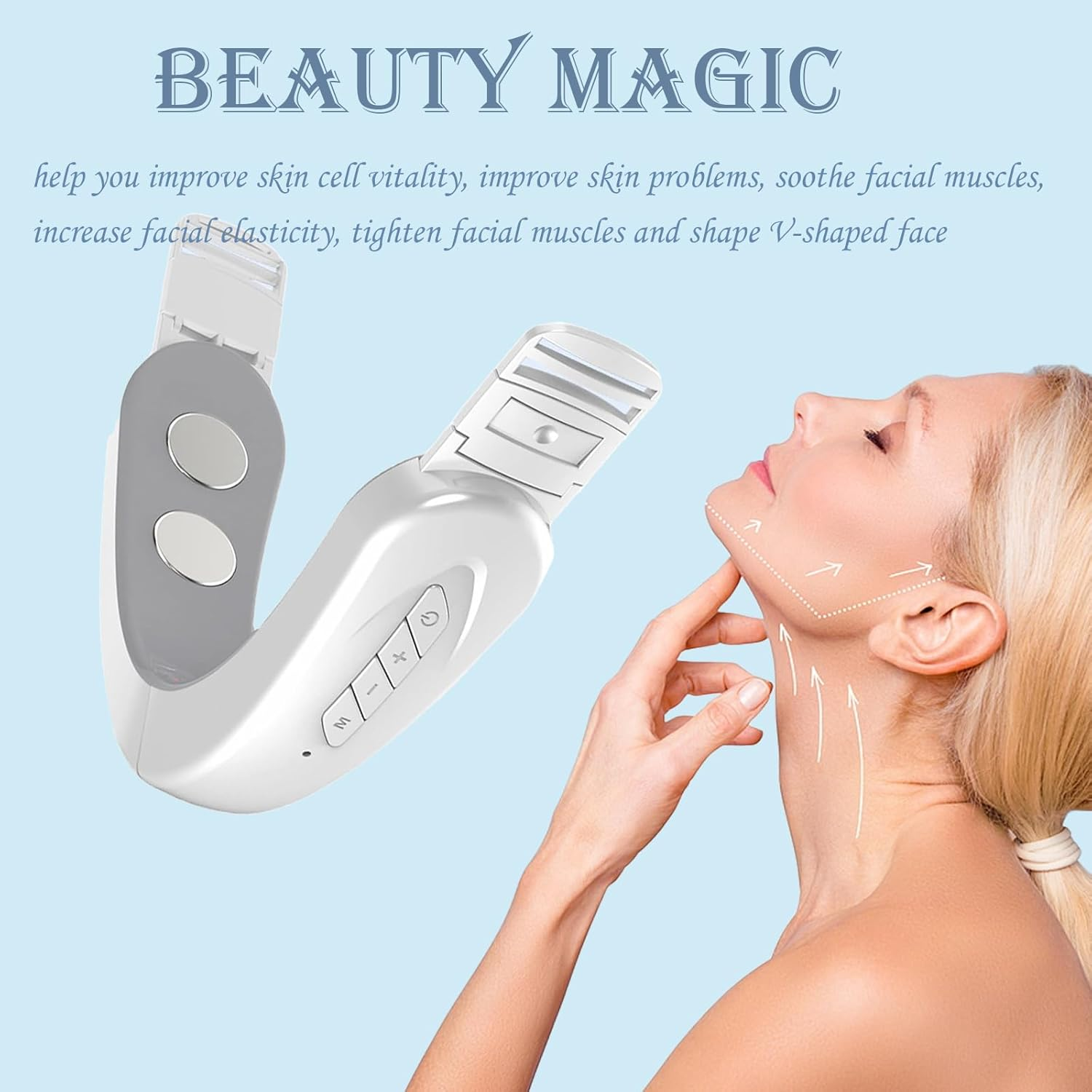 Electric V Face Machine, Double Chin Reducer with 6 Modes Shaping Massager, Facial Slimming Anti-Wrinkle Massager to Lighten Face Lines image number 3