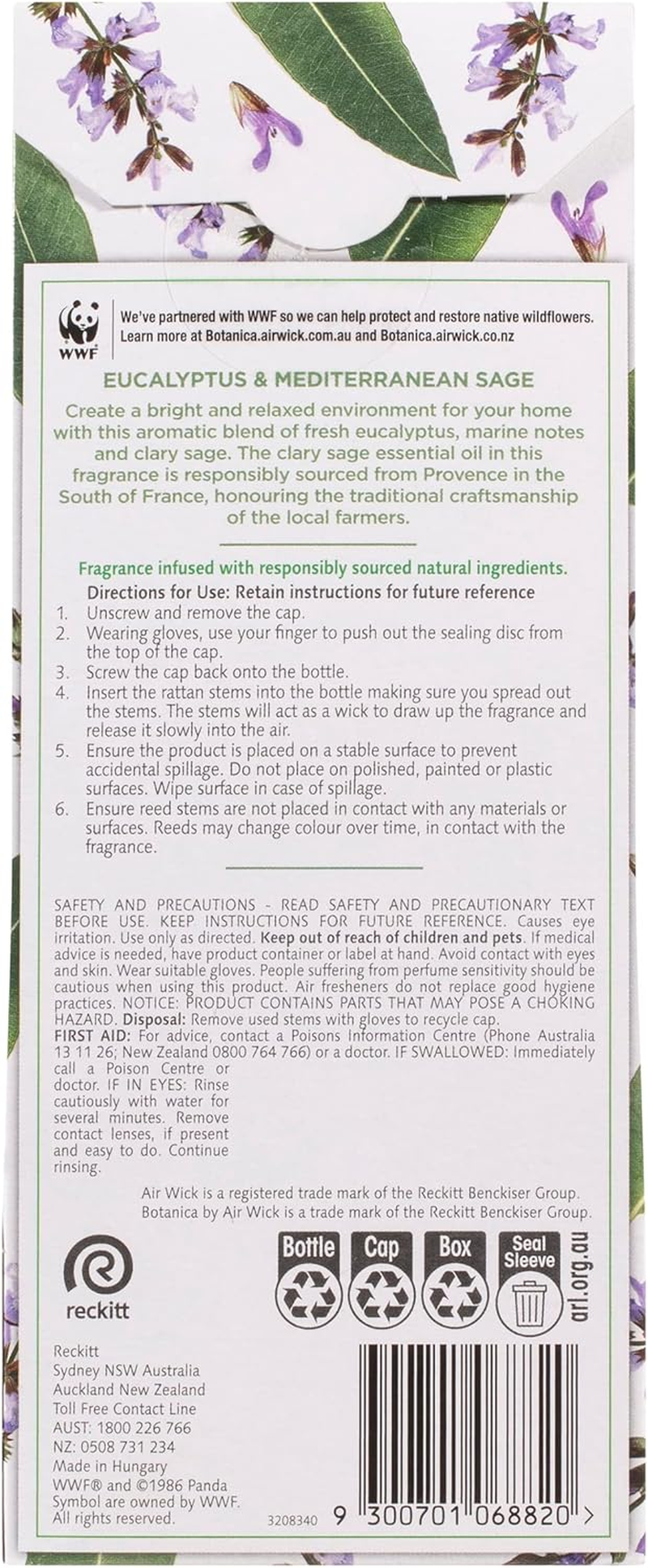 Botanica by Air Wick Reed Diffuser, Eucalyptus and Mediterranean Sage, 80 Ml image number 4