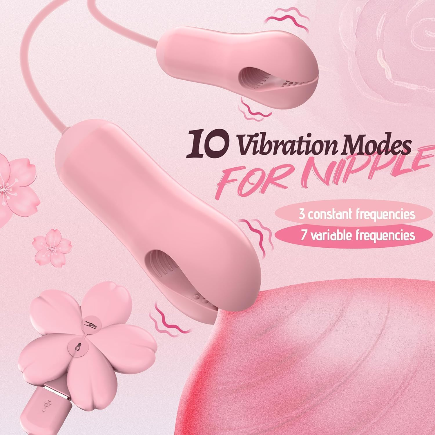 Sex Toys Nipple Clamps Toys - Adult Toys Nipple Vibrator Clitoral Stimulator with 10 Vibrating Modes, BDSM Toys Women Sex Pleasure Toys Vibrating Nipple Clamps, Adult Sex Toy for Women Couples image number 3